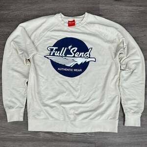 Full Send Authentic Wear Eagle Crewneck Sweatshirt, Off-White - Men's Size L